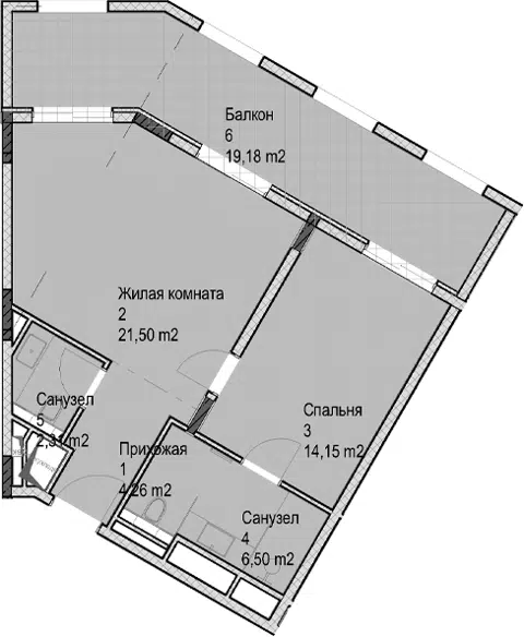 Планировка 2Е-к.кв
