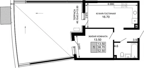 Планировка 2Е-к.кв