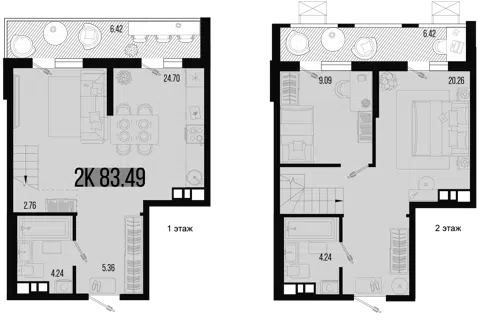 Планировка 3Е-к.кв