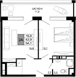 Планировка 2Е-к.кв