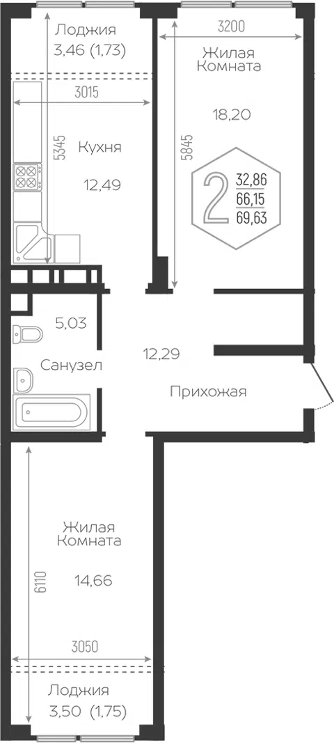 Планировка 3Е-к.кв