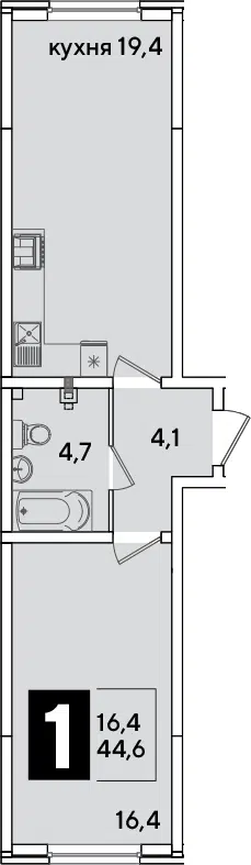 Планировка 2Е-к.кв