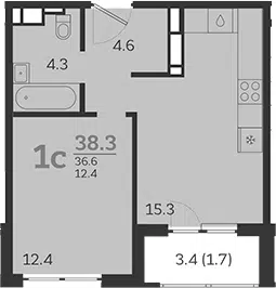 Планировка 2Е-к.кв