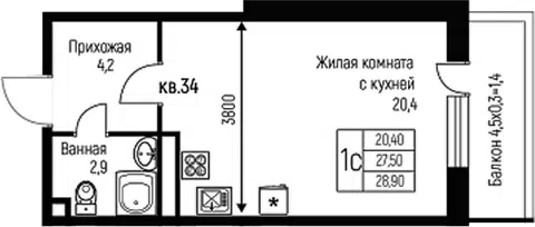 Планировка Студии
