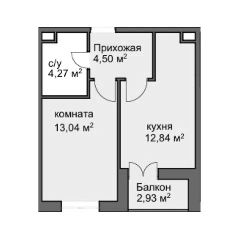Планировка 1-к.кв