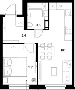 Планировка 2Е-к.кв