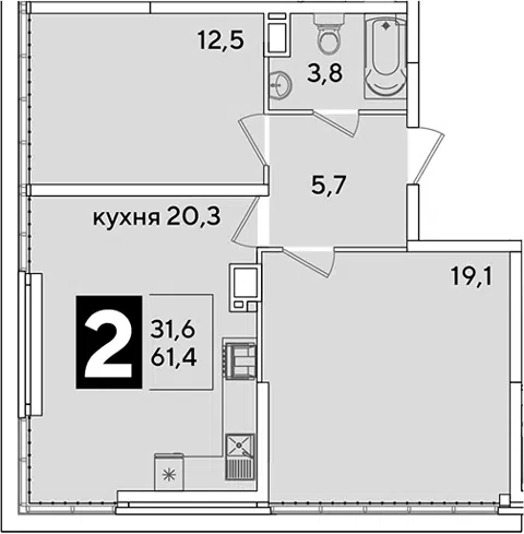 Планировка 3Е-к.кв