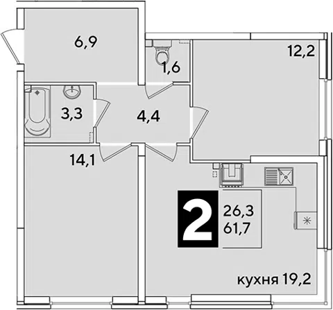 Планировка 3Е-к.кв