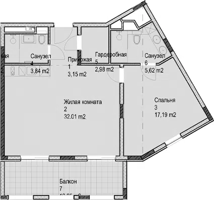Планировка 2Е-к.кв