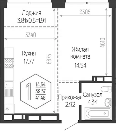 Планировка 2Е-к.кв