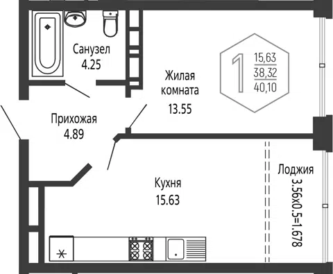 Планировка 2Е-к.кв