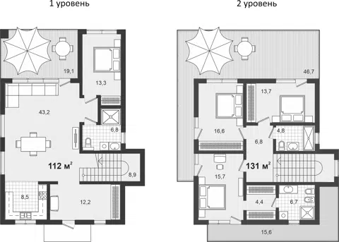 Планировка Коттеджи