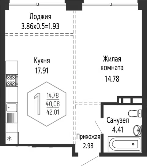 Планировка 2Е-к.кв