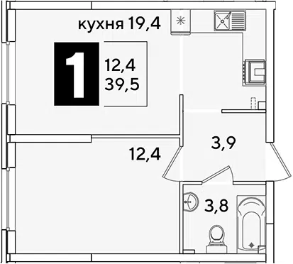 Планировка 2Е-к.кв