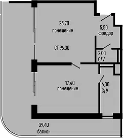 Планировка 1-к.кв