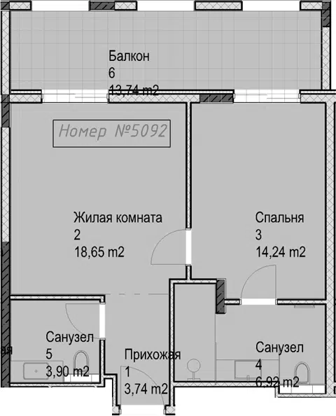 Планировка 2Е-к.кв