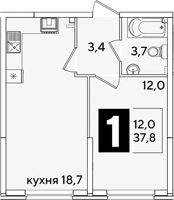 Планировка 2Е-к.кв