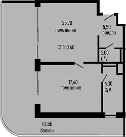 Планировка 1-к.кв