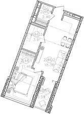 Планировка 1-к.кв