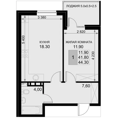 Планировка 2Е-к.кв