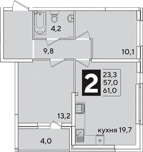 Планировка 3Е-к.кв
