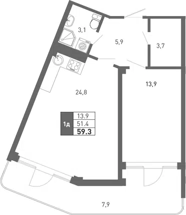 Планировка 2Е-к.кв