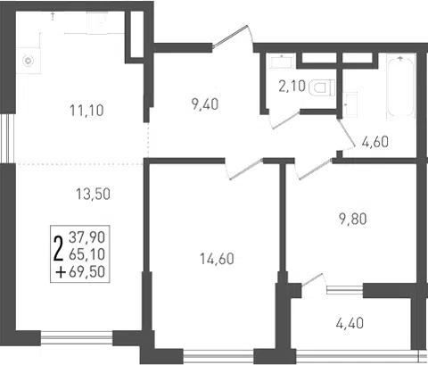 Планировка 3Е-к.кв