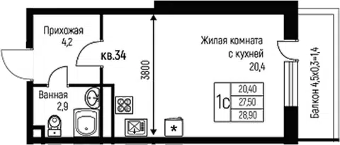 Планировка Студии