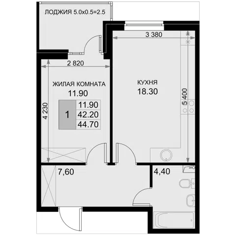 Планировка 2Е-к.кв