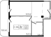 Планировка 2Е-к.кв
