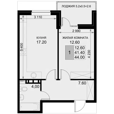Планировка 2Е-к.кв