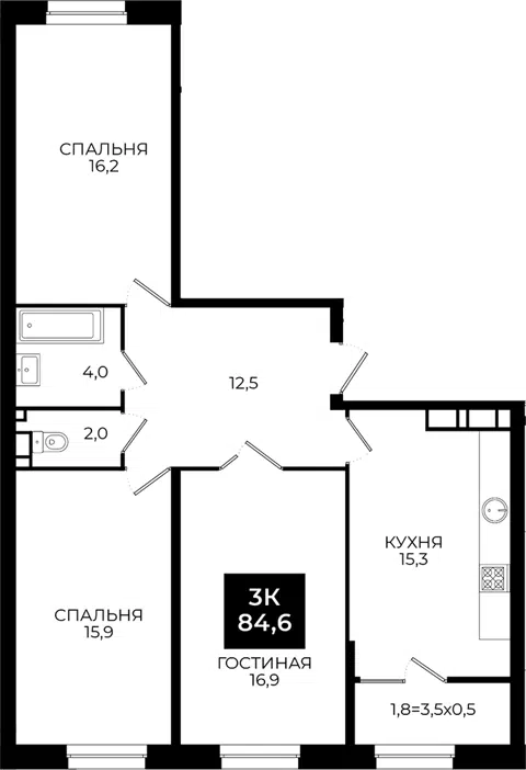 Планировка 4Е-к.кв