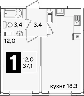 Планировка 2Е-к.кв