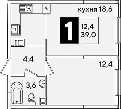 Планировка 2Е-к.кв