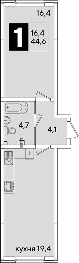 Планировка 2Е-к.кв