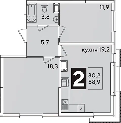 Планировка 3Е-к.кв