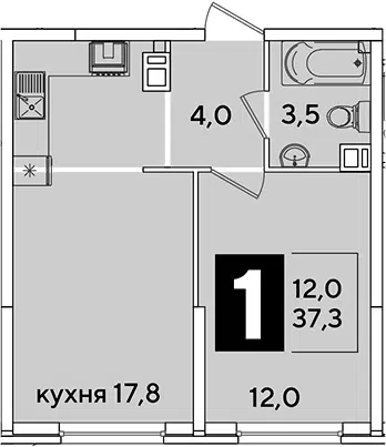 Планировка 2Е-к.кв