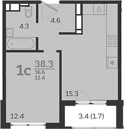 Планировка 2Е-к.кв