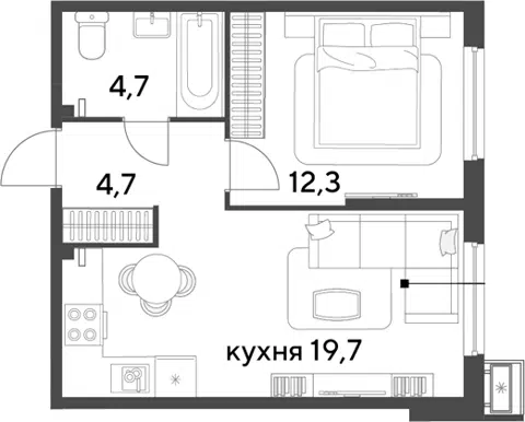 Планировка 2Е-к.кв