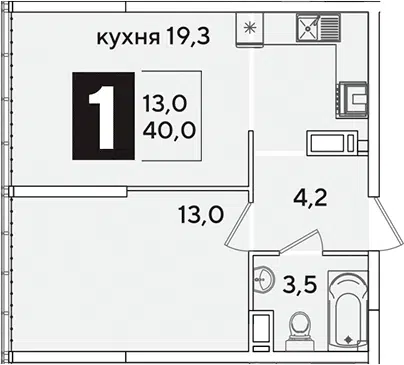 Планировка 2Е-к.кв