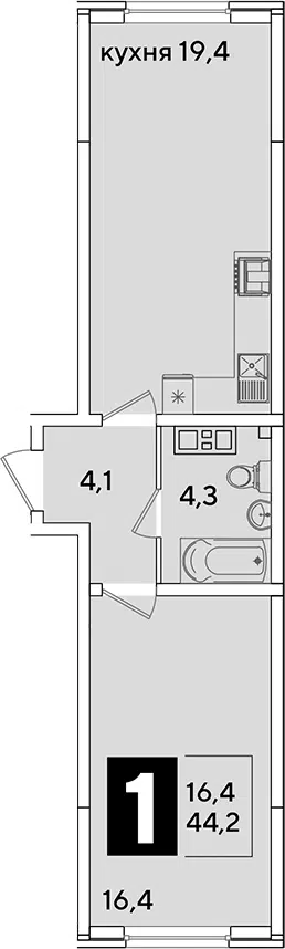 Планировка 2Е-к.кв