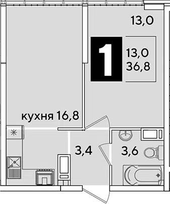 Планировка 2Е-к.кв