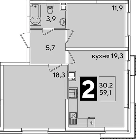 Планировка 3Е-к.кв