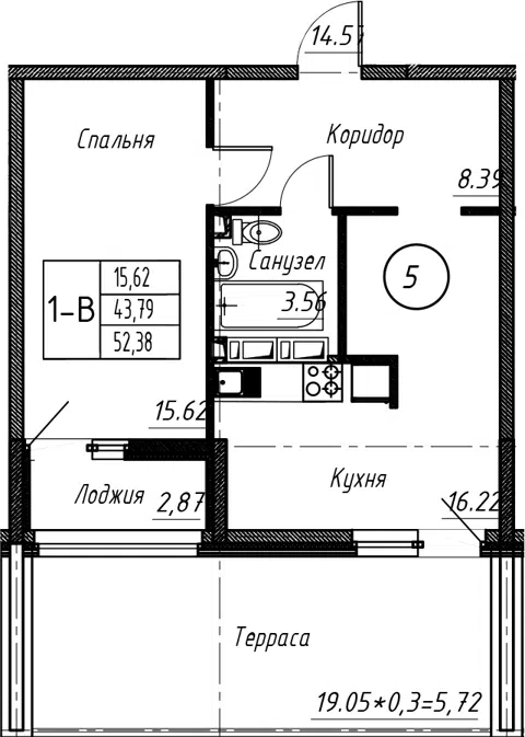Планировка 2Е-к.кв
