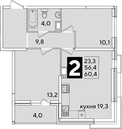 Планировка 3Е-к.кв