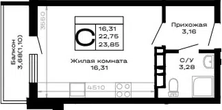 Планировка Студии