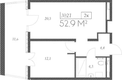 Планировка 2Е-к.кв