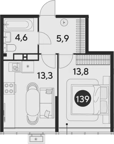 Планировка 2Е-к.кв
