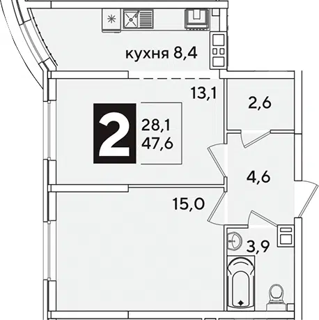 Планировка 2-к.кв