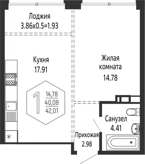 Планировка 2Е-к.кв